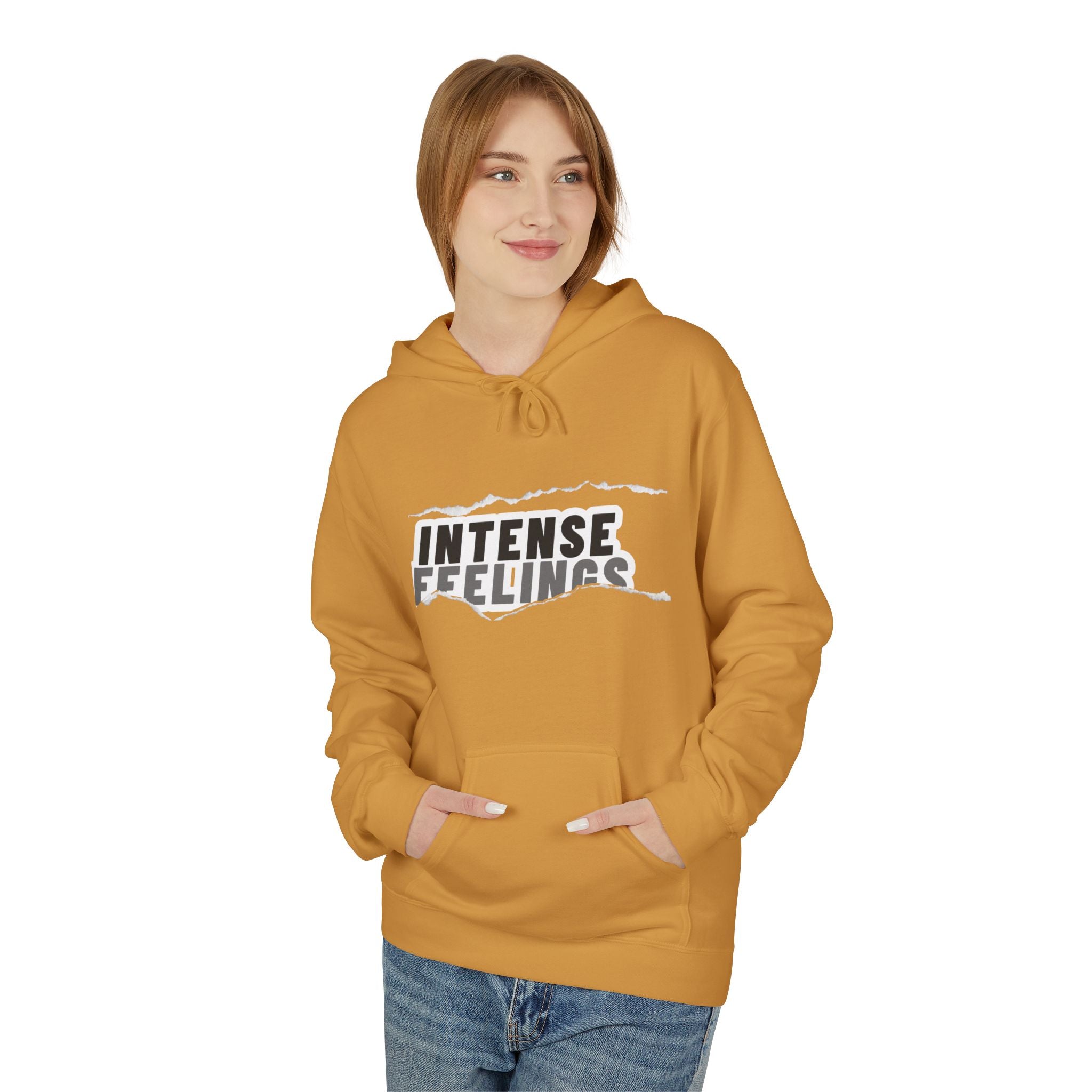 Intense Feelings Unisex Midweight Hoodie - Grey Print