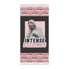 Intense Feelings - Black/Rose Pink Boho Beach Towel