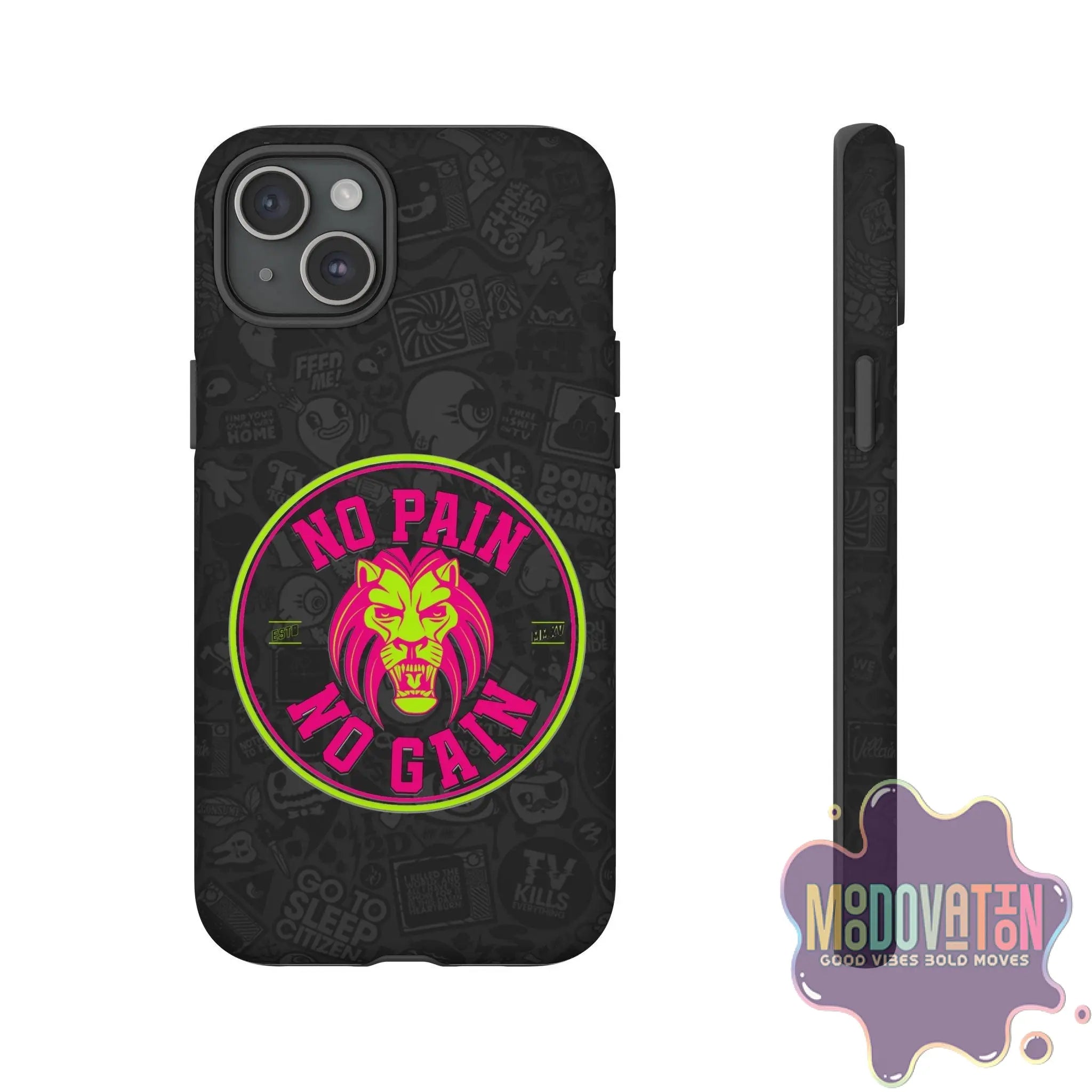 No Pain No Gain Phone Case - Black - MOODOVATION