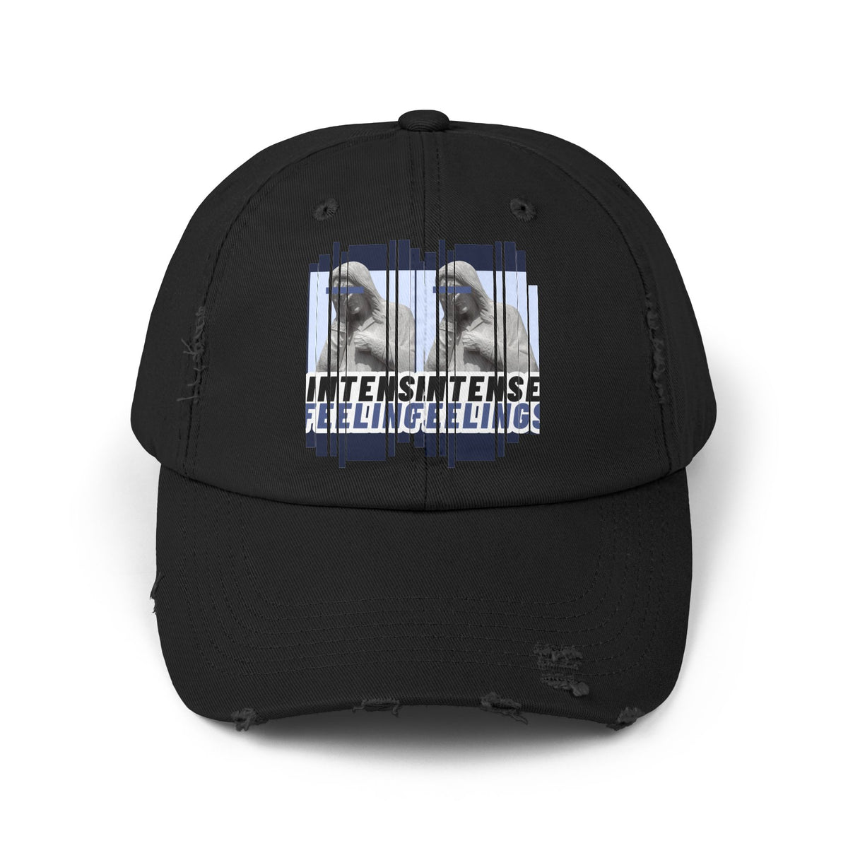 Intense Feelings - Navy Print Vintage Distressed Hat