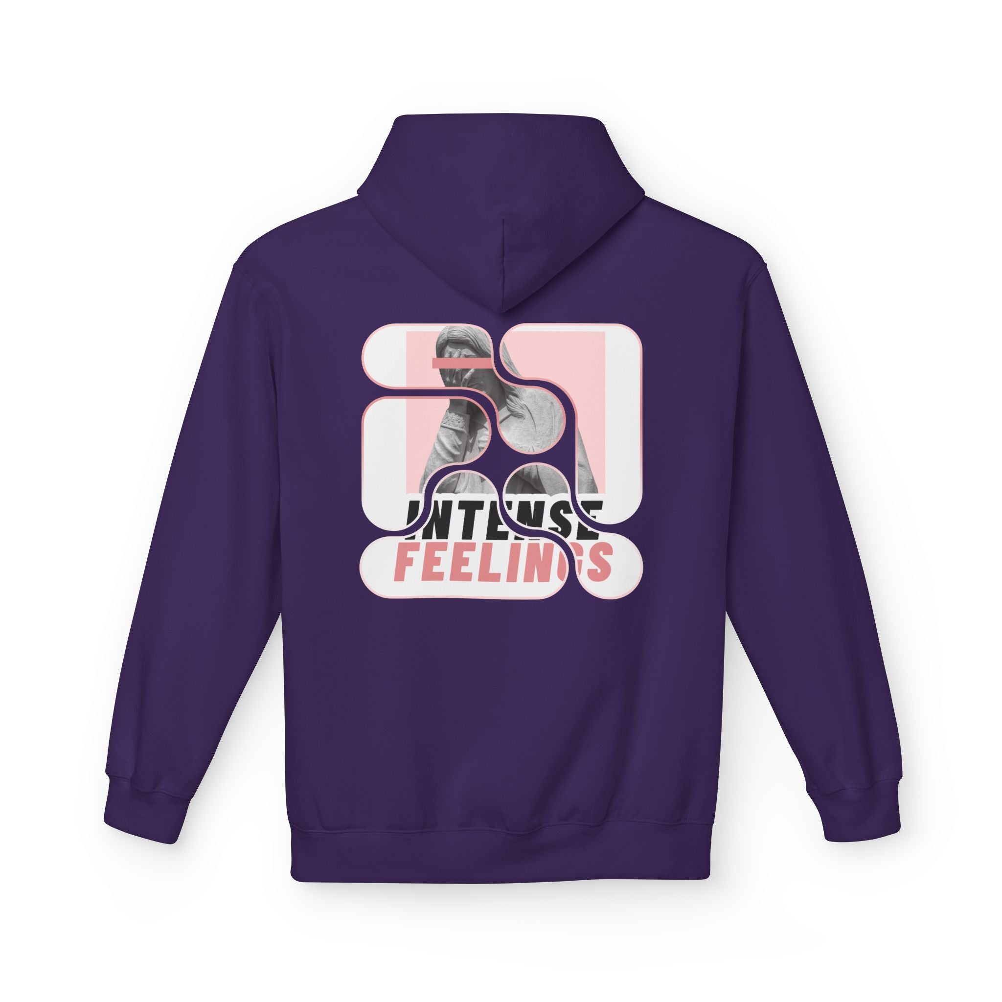 Intense Feelings Unisex Midweight Hoodie - Rose Pink Print