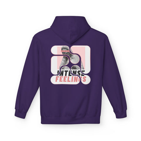 Intense Feelings Unisex Midweight Hoodie - Rose Pink Print