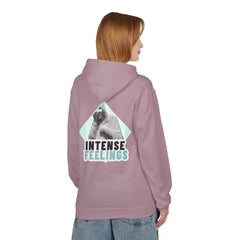 Intense Feelings Unisex Midweight Hoodie - Cyan Print