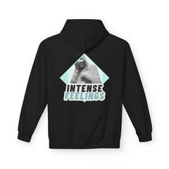 Intense Feelings Unisex Midweight Hoodie - Cyan Print