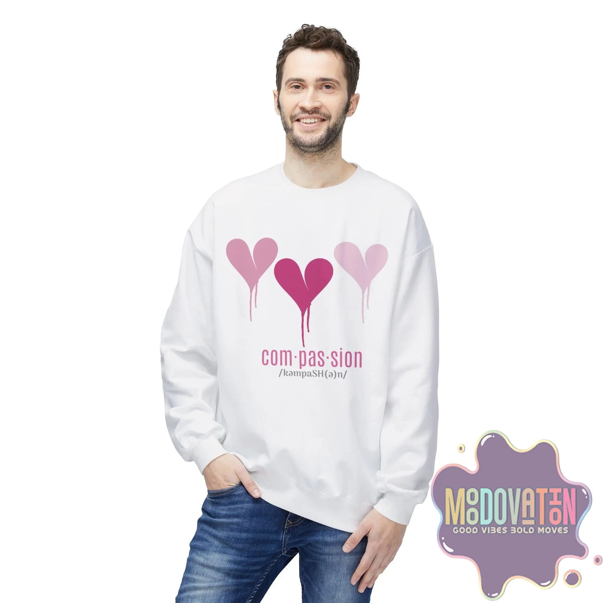 Self-Compassion Unisex Midweight Crewneck Sweatshirt - MOODOVATION
