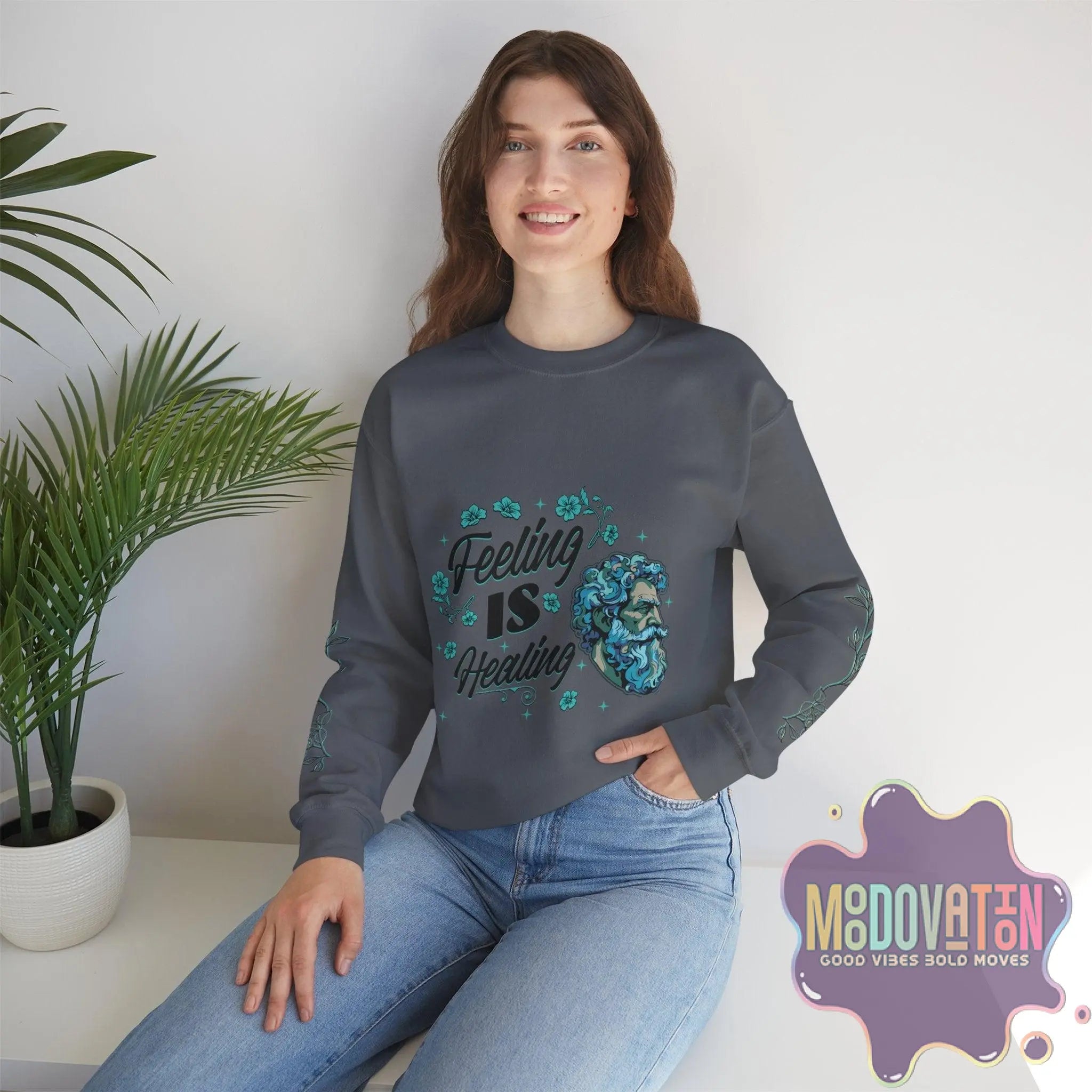 Feeling Is Healing Unisex Heavy Blend Crewneck Sweatshirt - MOODOVATION