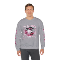 In October We Wear Pink – Breast Cancer Awareness Unisex Crewneck Sweatshirt