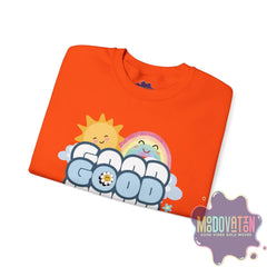 Good Things - Unisex Heavy Blend Crewneck Sweatshirt - Large Graphic Sleeve - MOODOVATION