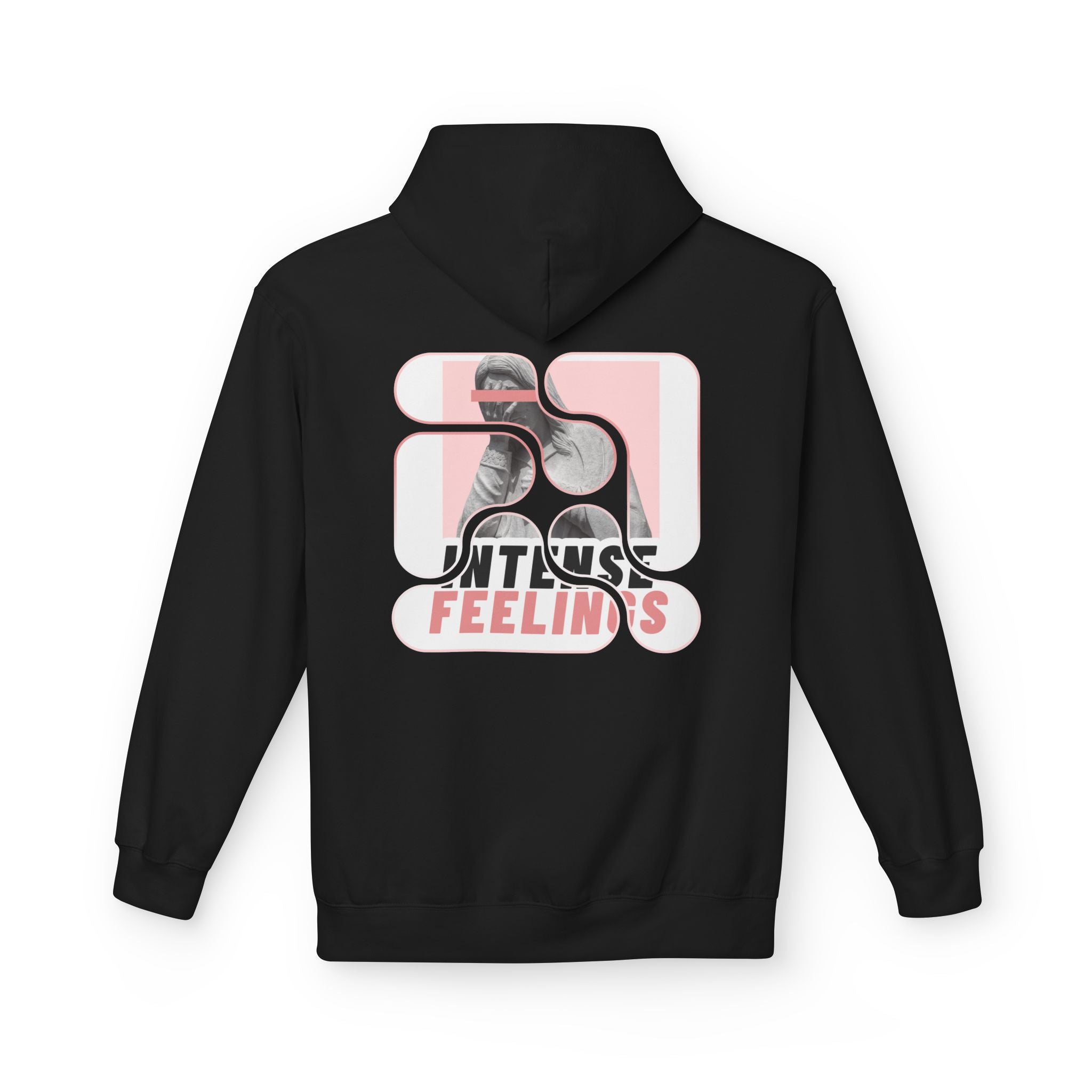 Intense Feelings Unisex Midweight Hoodie - Rose Pink Print