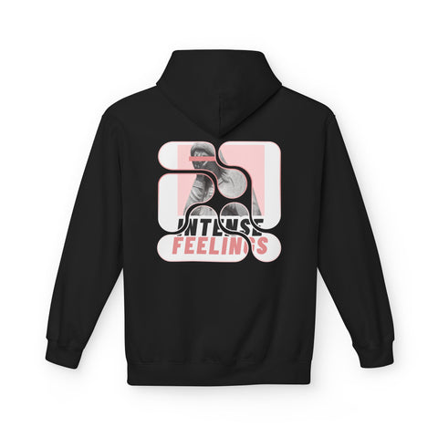 Intense Feelings Unisex Midweight Hoodie - Rose Pink Print