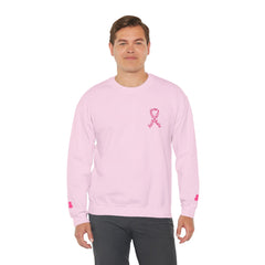 Courage, Strength & Faith – Breast Cancer Awareness Unisex Crewneck Sweatshirt