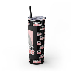 Intense Feelings - Black/Rose Pink Print Skinny Tumbler