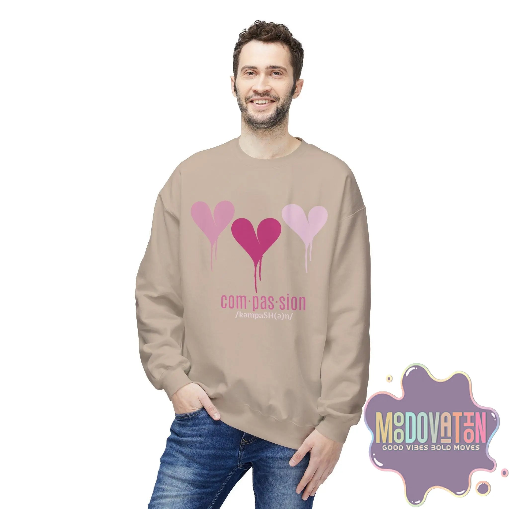 Self-Compassion Unisex Midweight Crewneck Sweatshirt - MOODOVATION