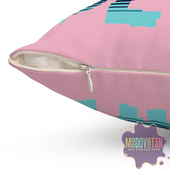 Game Over Spun Polyester Square Pillow - Pink - MOODOVATION