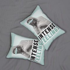Intense Feelings Cyan Lumbar Pillow
