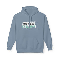 Intense Feelings Unisex Midweight Hoodie - Cyan Print