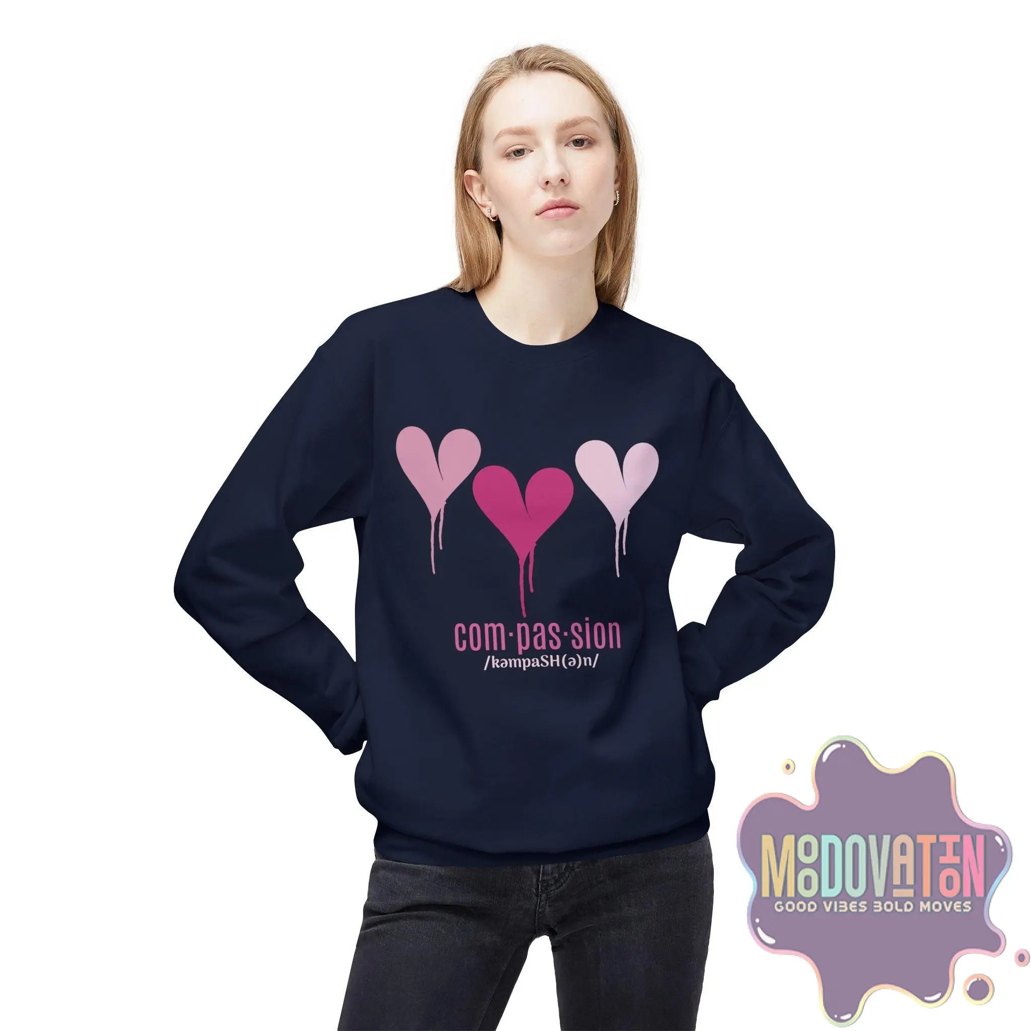 Self-Compassion Unisex Midweight Crewneck Sweatshirt - MOODOVATION