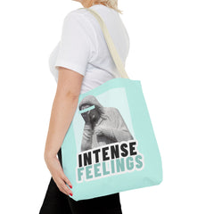 Intense Feelings Tote Bag - Cyan Print