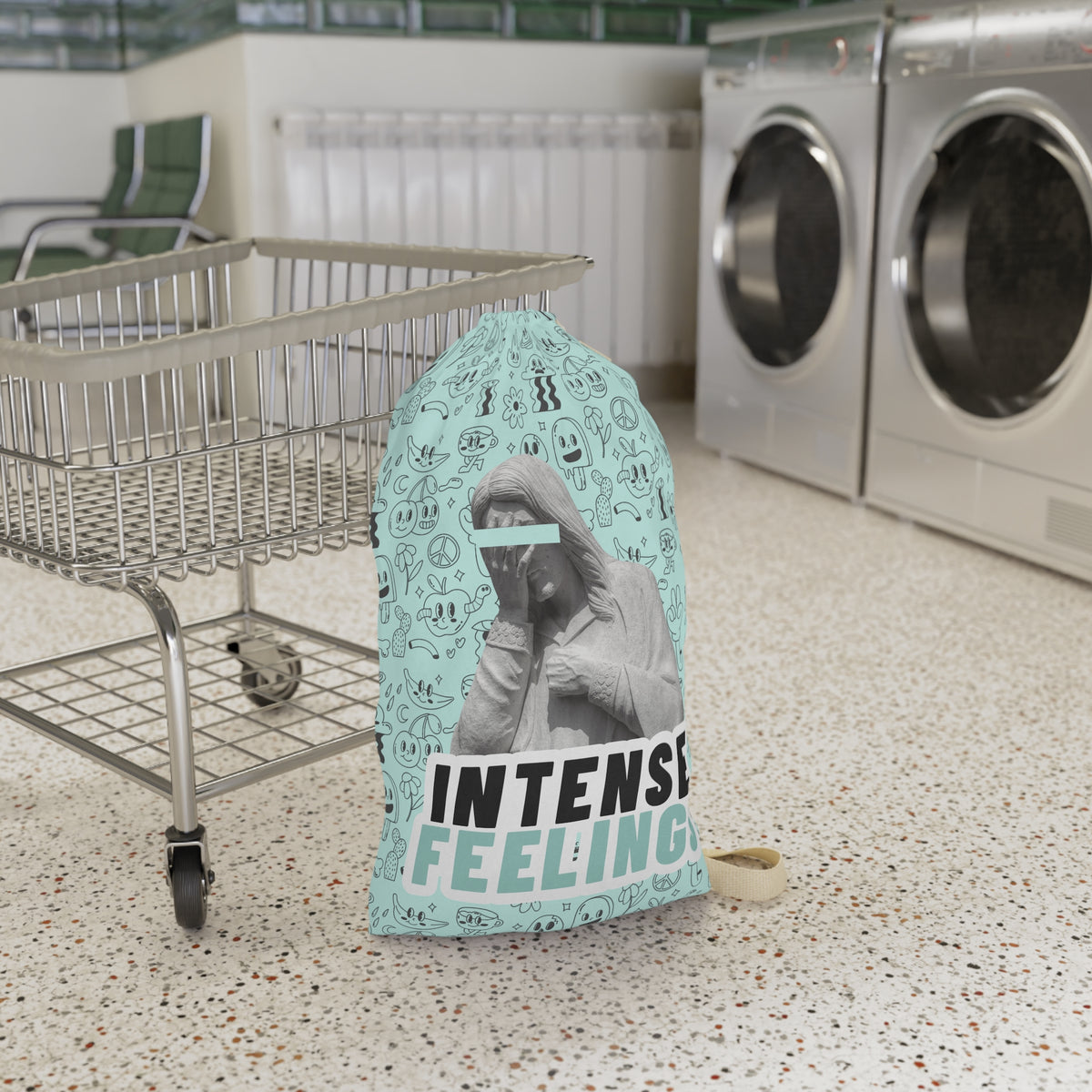 Intense Feelings - Cyan Laundry Bag