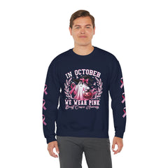 In October We Wear Pink – Breast Cancer Awareness Unisex Crewneck Sweatshirt