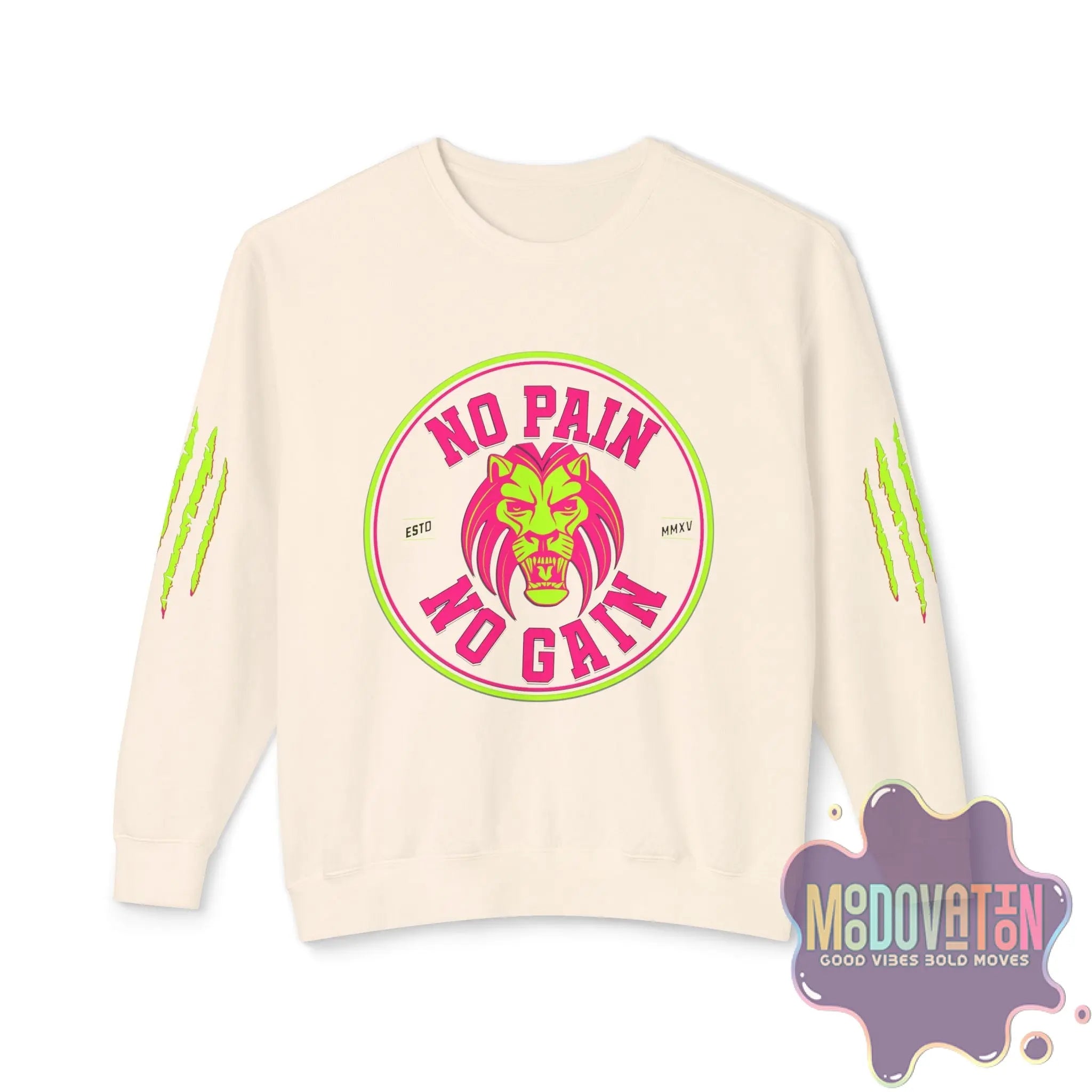No Pain No Gain Unisex Lightweight Crewneck Sweatshirt - Spring Edition Moodovation