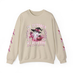 In October We Wear Pink – Breast Cancer Awareness Unisex Crewneck Sweatshirt