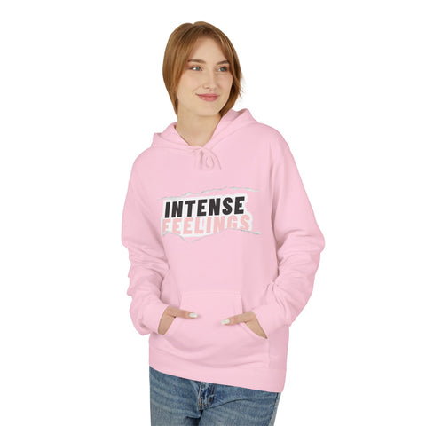 Intense Feelings Unisex Midweight Hoodie - Rose Pink Print