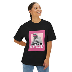 Intense Feelings – Pink Print Unisex Oversized Tee