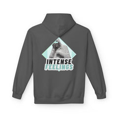 Intense Feelings Unisex Midweight Hoodie - Cyan Print