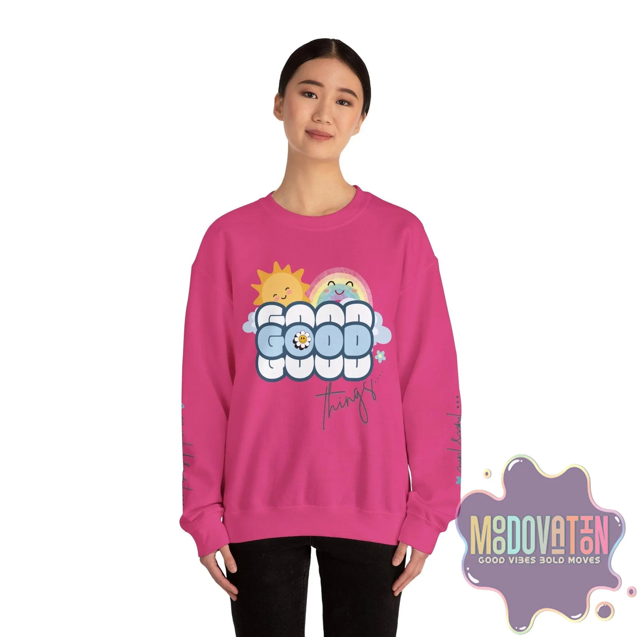 Good Things Unisex Heavy Blend Crewneck Sweatshirt - MOODOVATION