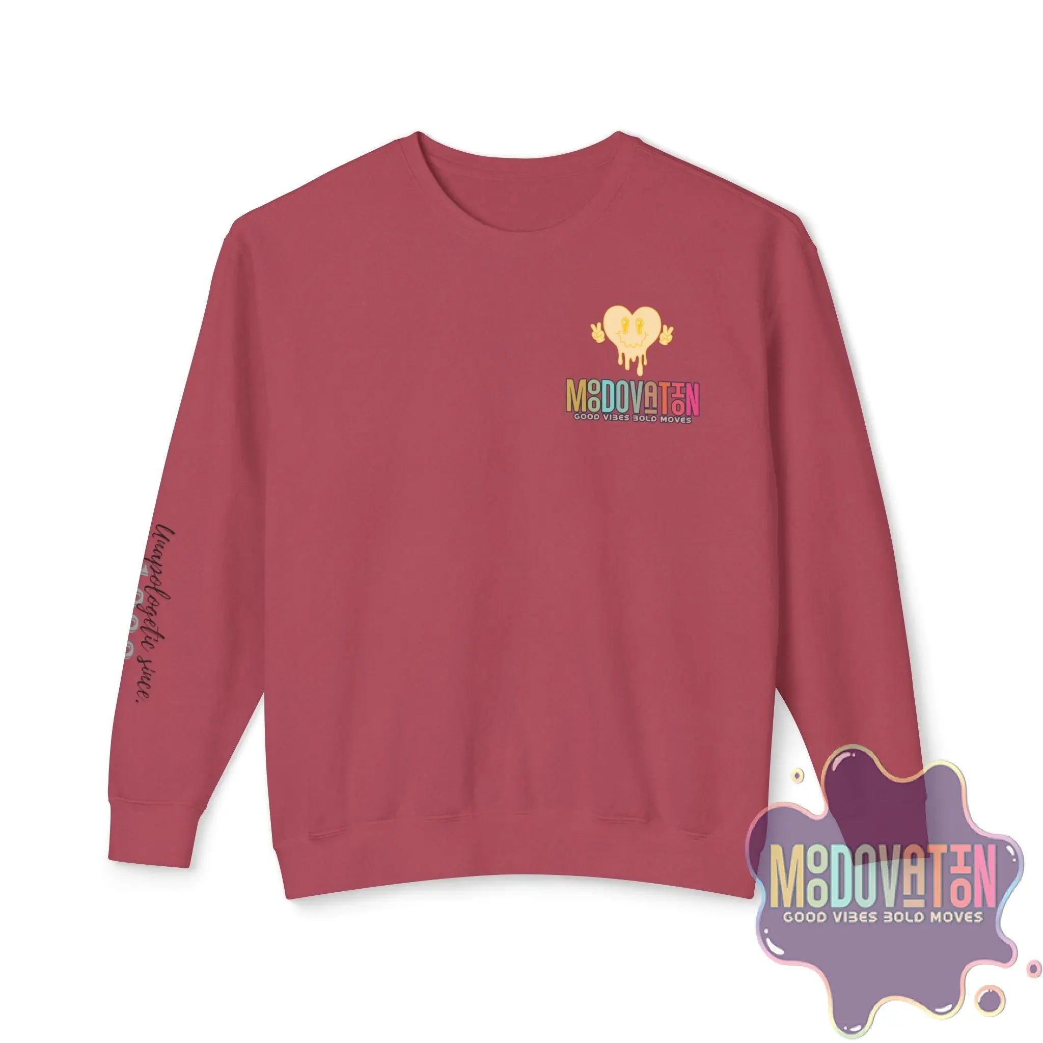 Good Vibes Bold Moves Personalized Unisex Lightweight Crewneck Sweatshirt - Brand Edition Moodovation