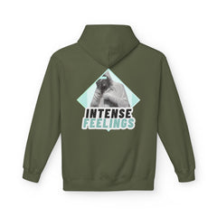 Intense Feelings Unisex Midweight Hoodie - Cyan Print