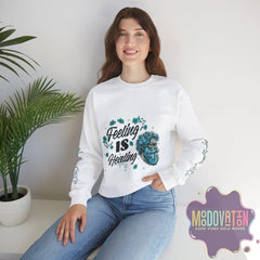 Feeling Is Healing Unisex Heavy Blend Crewneck Sweatshirt - MOODOVATION