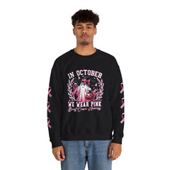 In October We Wear Pink – Breast Cancer Awareness Unisex Crewneck Sweatshirt
