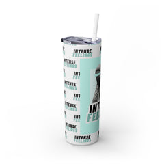 Intense Feelings - Cyan Print Skinny Tumbler