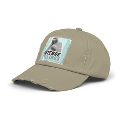Intense Feelings - Cyan Print Vintage Distressed Hat