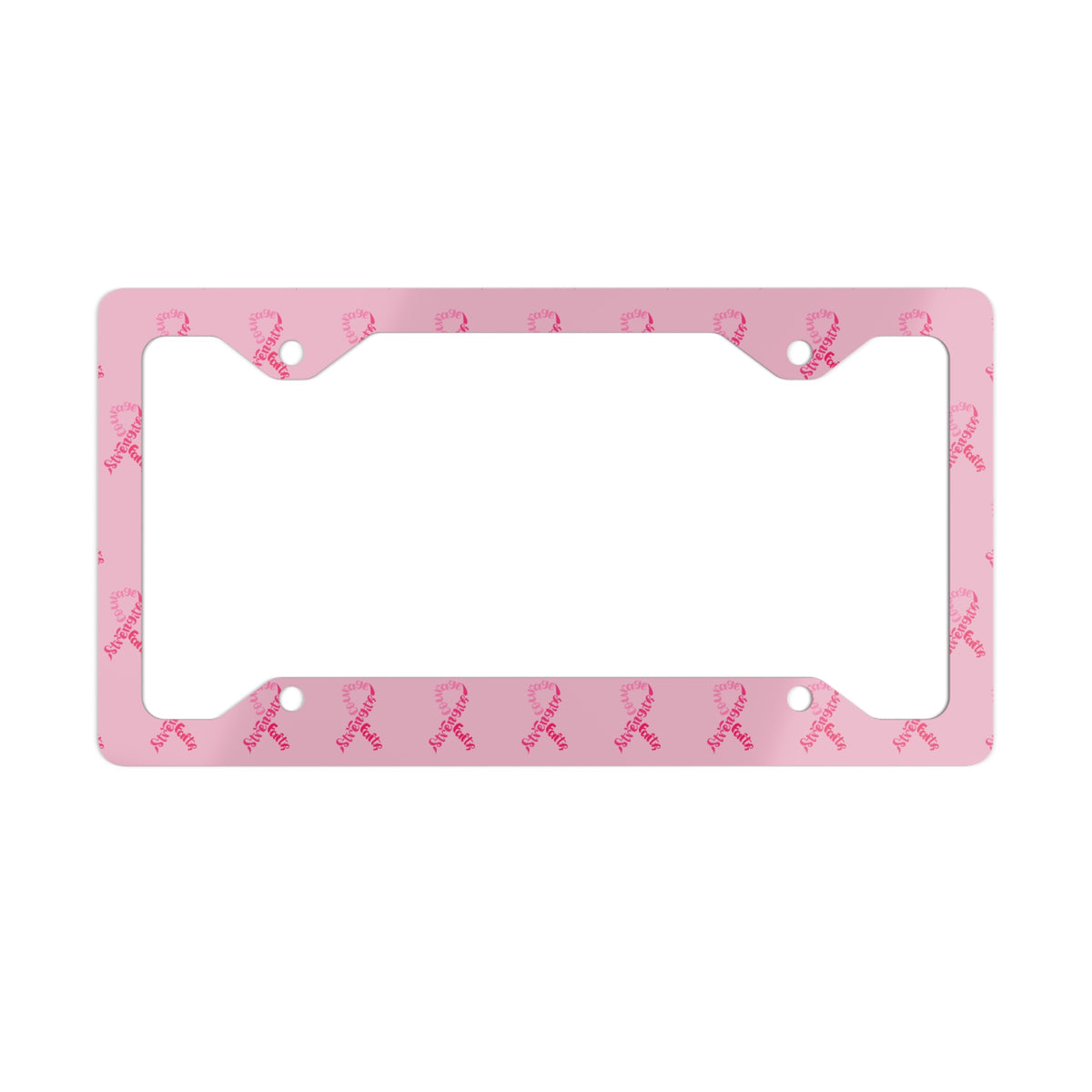 Breast Cancer Awareness Metal License Plate Frame