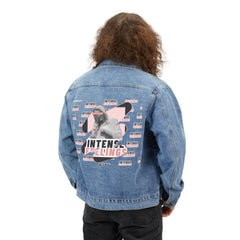 Intense Feelings Men's Street Denim Jacket - Black/Pink Rose