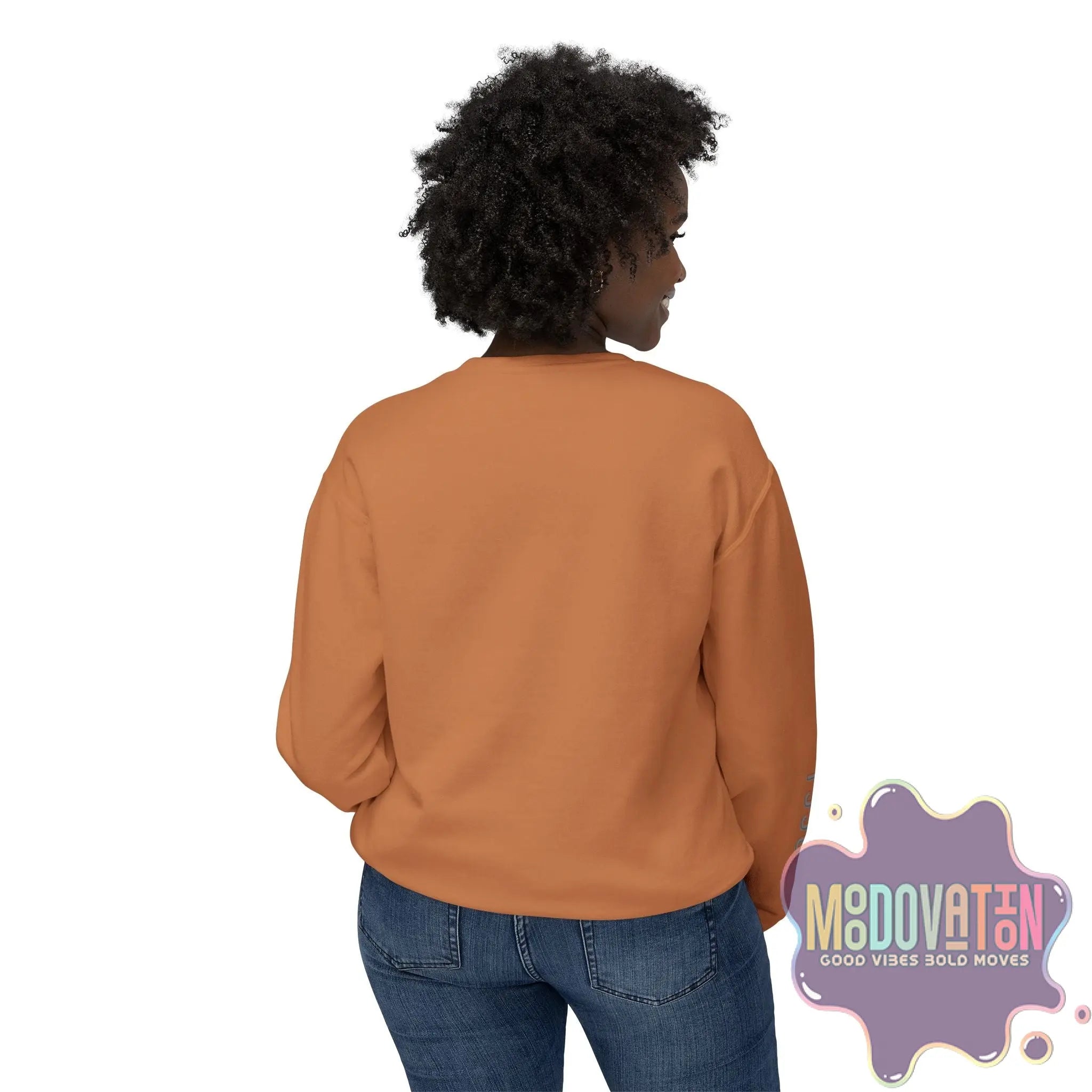 Good Vibes Bold Moves Personalized Unisex Lightweight Crewneck Sweatshirt - Brand Edition Moodovation