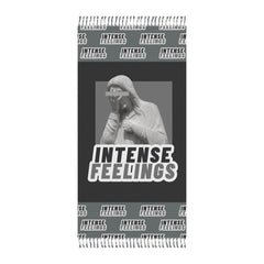 Intense Feelings - Grey Boho Beach Towel