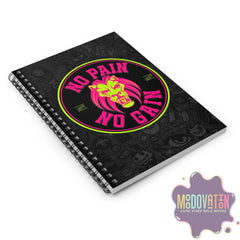 No Pain No Gain Spiral Notebook - Ruled Line - Black - MOODOVATION