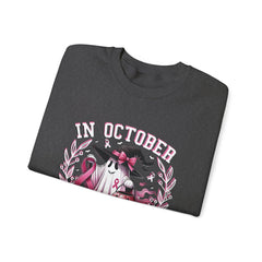 In October We Wear Pink – Breast Cancer Awareness Unisex Crewneck Sweatshirt