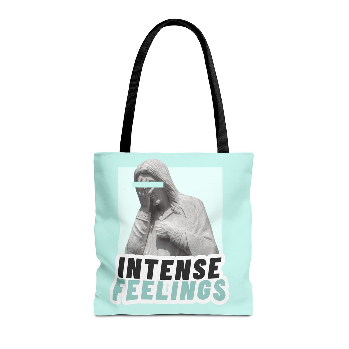 Intense Feelings Tote Bag - Cyan Print Moodovation