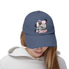 Intense Feelings - Black/Rose Pink Print Vintage Distressed Hat