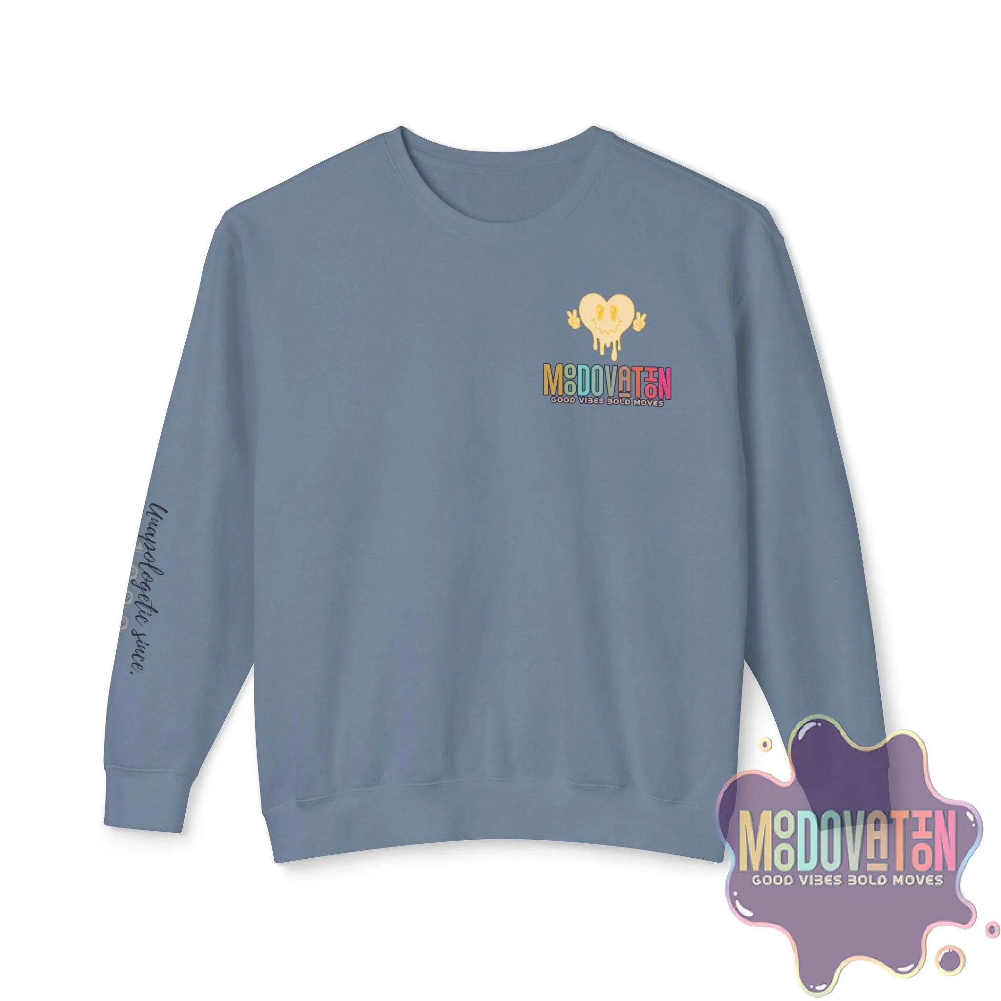 Good Vibes Bold Moves Personalized Unisex Lightweight Crewneck Sweatshirt - Brand Edition Moodovation