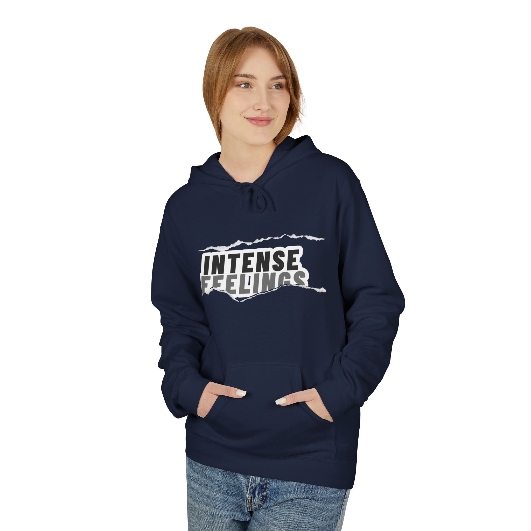 Intense Feelings Unisex Midweight Hoodie - Grey Print