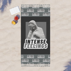 Intense Feelings - Grey Boho Beach Towel