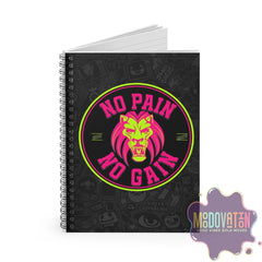 No Pain No Gain Spiral Notebook - Ruled Line - Black - MOODOVATION