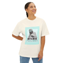 Intense Feelings – Cyan Print Unisex Oversized Tee