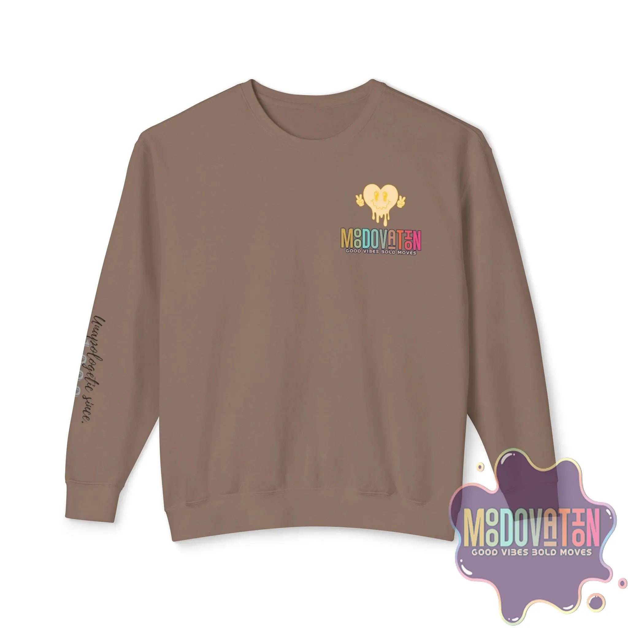 Good Vibes Bold Moves Personalized Unisex Lightweight Crewneck Sweatshirt - Brand Edition Moodovation